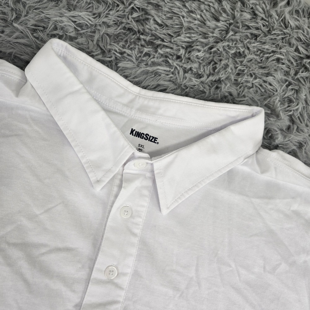 King Size 59-0025-3 Mens 5XL Big White Cotton Short Sleeve‎ Pocket Polo